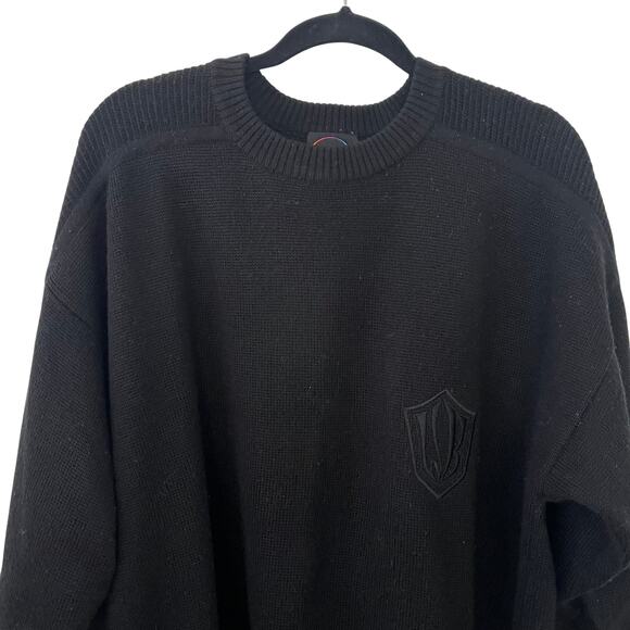Bogner Vintage Hong Kong Wool Acrylic Sweater in Black Size L 90s Luxury Ski - Picture 2 of 10